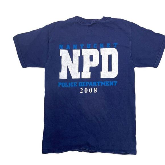 Vintage 2008 Nantucket Police department faded blue and cracked SZ SM - Picture 1 of 5